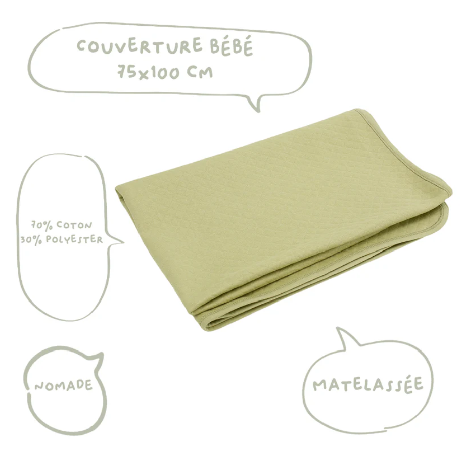 BabyCalin nyári babatakaró 75x100 cm Khaki