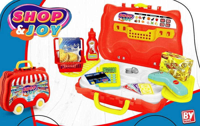 Куфар На Колелца С Дръжка Игрален Център Касов Апарат С Баркодчетец 29X22X9