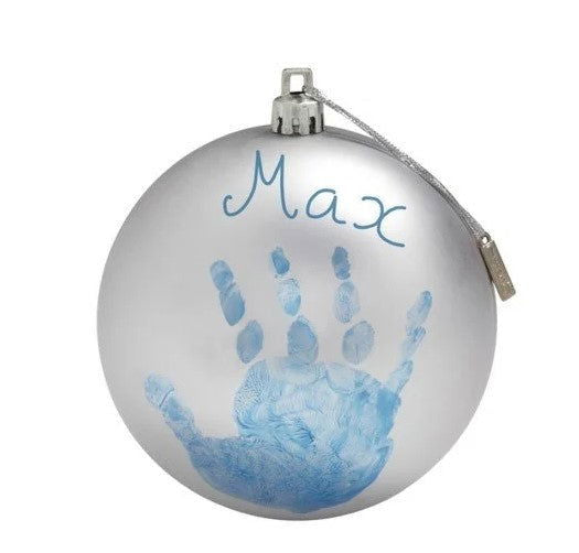 Baby Art Отпечатък - Baby Art Christmas Ball (Коледна Топка) Сребриста (Silver Mat+Purple) --- BebeMama
