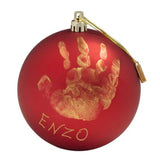 Baby Art Christmas Ball - Коледна Топка Червен Mat + Gold --- BebeMama