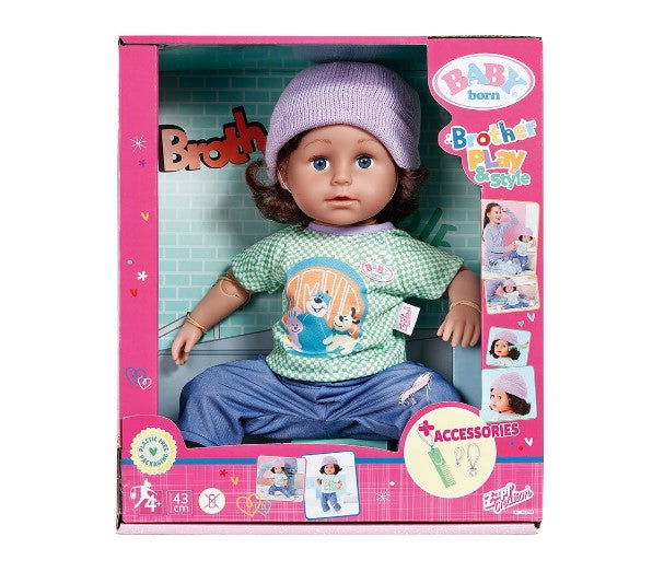 Baby Born - Кукла Братче И Аксесоари Brother Style & Play 43 См --- BebeMama