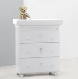 Baby Chic Скрин За Вана И Повив. 3Ч. Бял --- BebeMama