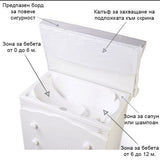 Baby Chic Скрин За Вана И Повив. 3Ч. Бял --- BebeMama