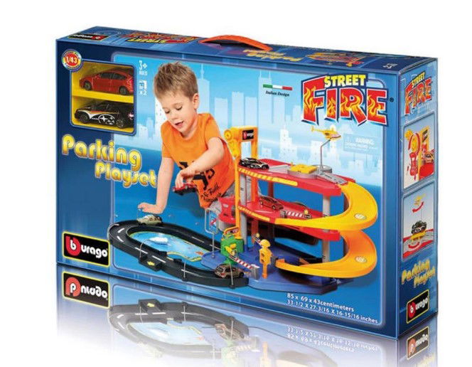 Bburago Street Fire - Паркинг С 2 Броя Коли 1:43 --- BebeMama