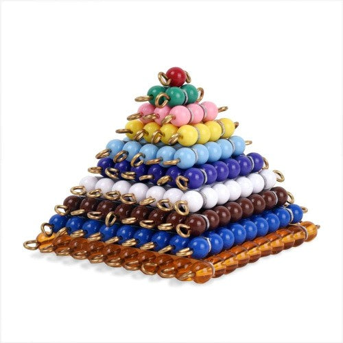 Монтесори Цветни Мъниста Пирамида От Квадрати Bead Squares Smartbaby