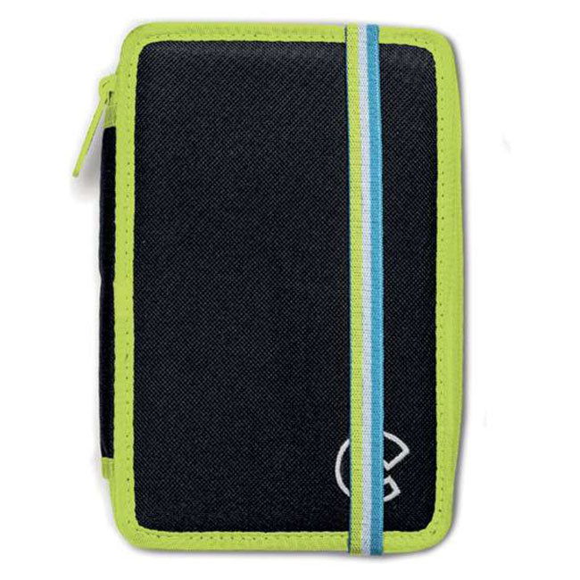 Corvina Fluo Несесер С 3 Ципа Пълен Черен/Зелен --- BebeMama