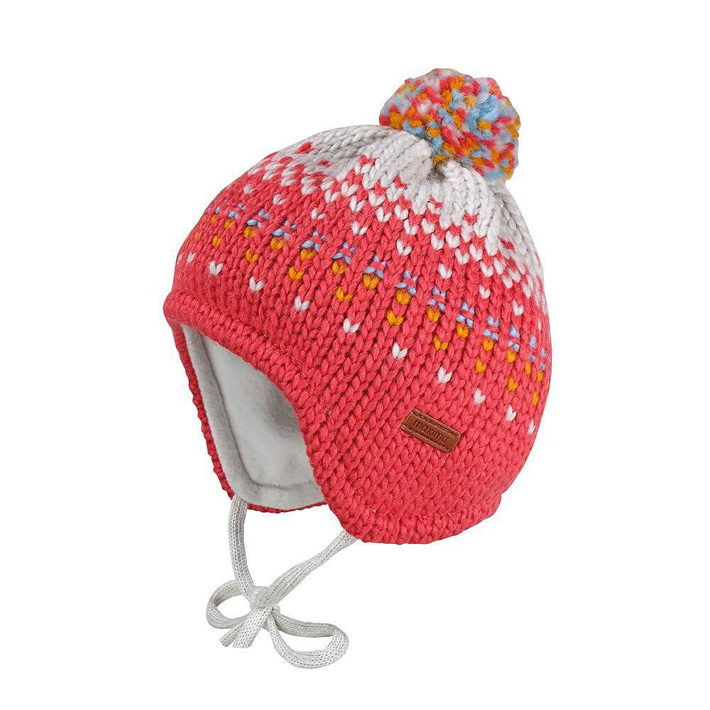 Maximo Зимна Шапка Розово Сива С Помпон - 49 /18-24Мес./ --- BebeMama