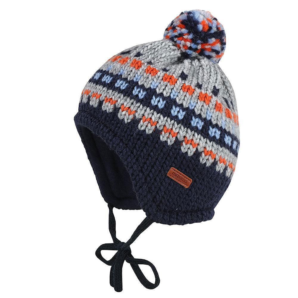 Maximo Зимна Шапка Синьо Сива С Помпон - 49 /18-24Мес./ --- BebeMama