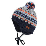 Maximo Зимна Шапка Синьо Сива С Помпон - 49 /18-24Мес./ --- BebeMama