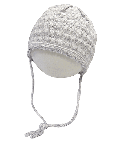 Maximo Шапка Плетена Сиво/Бяло - 43 /6-9 Мес./ --- BebeMama