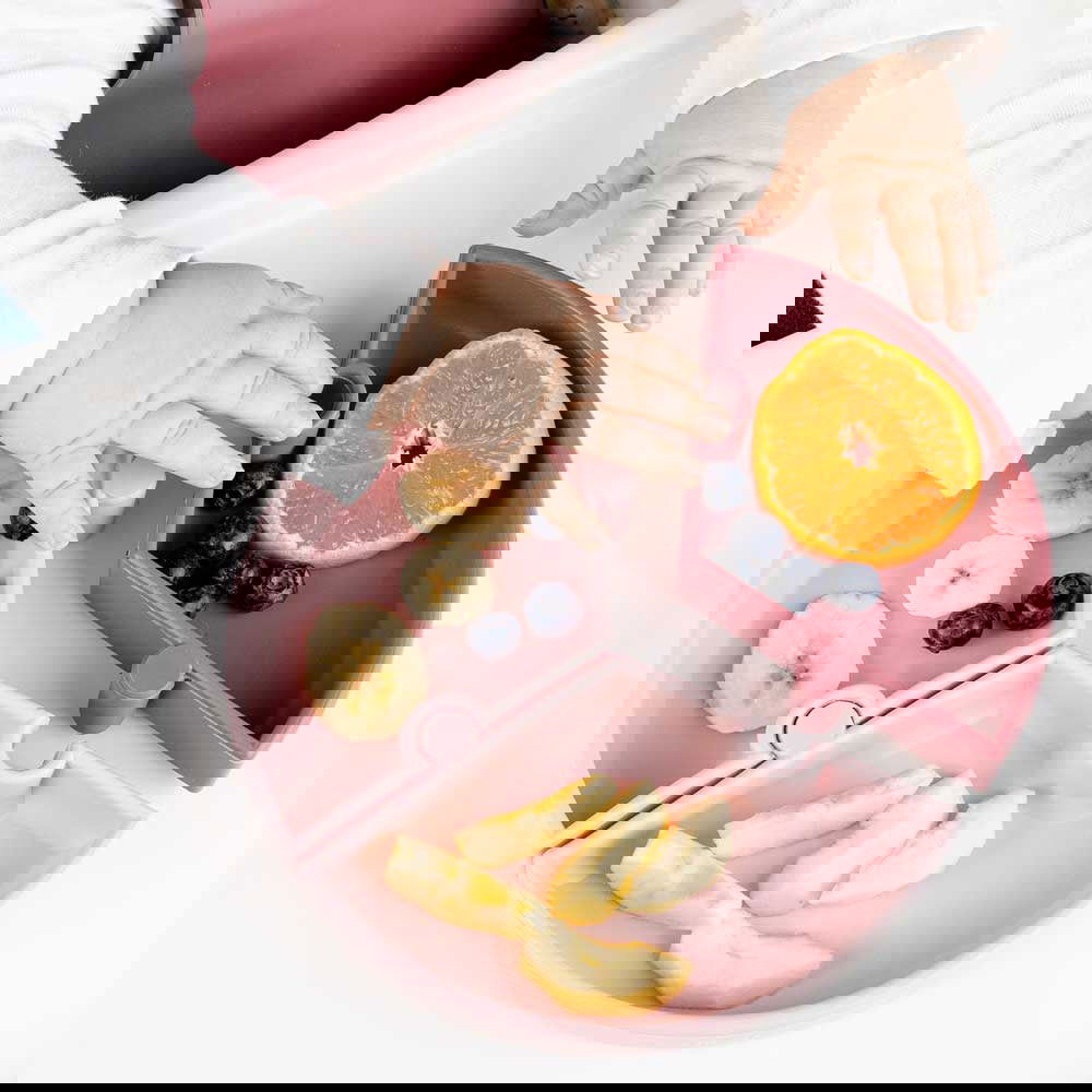 Minikoioi Puzzle Силиконова Чиния С Вакуум - 3 Части - Син/Зелен --- BebeMama