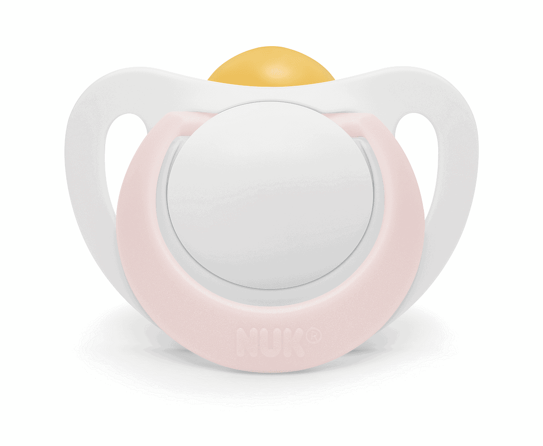 Nuk Биберон Залъгалка Каучук 0-6Мес. 1Бр. Star + Box - Бяло/Розово --- BebeMama