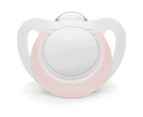 Nuk Биберон Залъгалка Силикон 0-6Мес. 1Бр. Star + Box - Бяло/Розово --- BebeMama