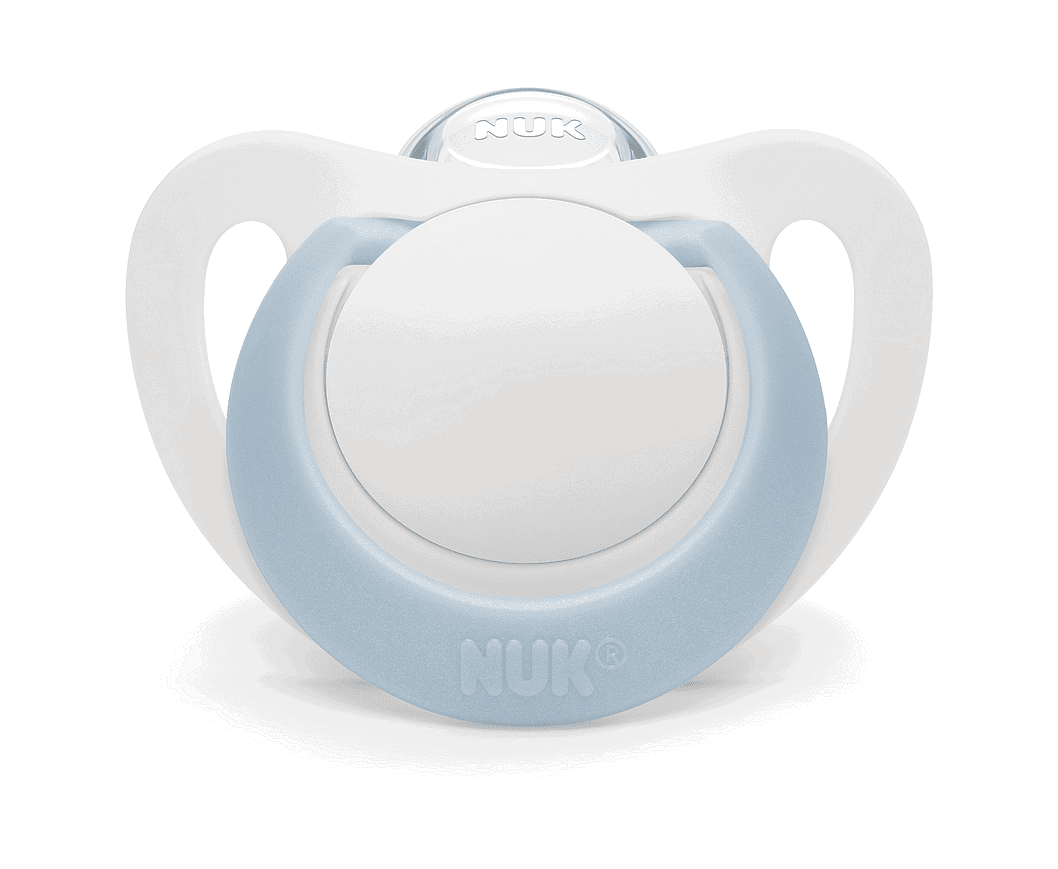 Nuk Биберон Залъгалка Силикон 0-6Мес. 1Бр. Star + Box - Бяло/Синьо --- BebeMama