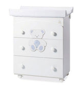 Peluche Син Скрин За Вана И Повив. 3Ч. Бял/Син --- BebeMama