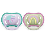 Philips Avent Залъгалки - Ultra Air + Стерил. Кутия (0-6М) Слънце/Дъга - Лилаво --- BebeMama