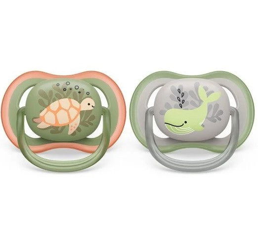 Philips Avent Залъгалки - Ultra Air + Стерил. Кутия (6-18М) Костенурка/Кит --- BebeMama