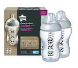 Tommee Tippee Шише За Хранене Easi Vent 340 Мл 3М+ 2Бр. Декор Момиче/Панди --- BebeMama