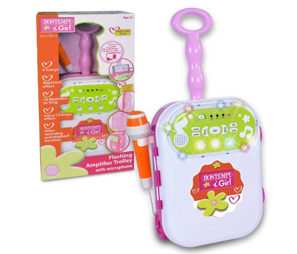 Bontempi - Светещ Усилвател С Микрофон Розов И Бял Цвят --- BebeMama