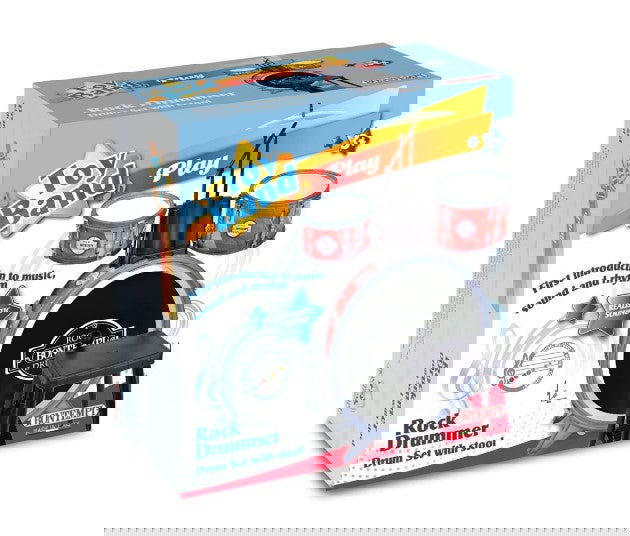 Bontempi - Комплект Барабани - 4 Бр Със Стол Черен Бас Барабан --- BebeMama