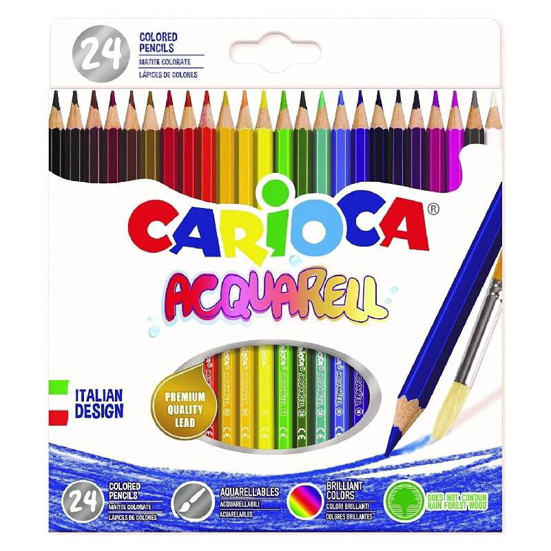 Carioca Aquarell Цветни Акварелни Моливи 24Бр --- BebeMama