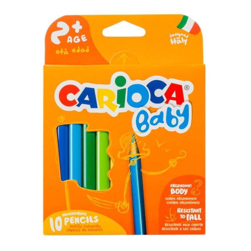 Carioca Baby Цветни Моливи 10 Цвята --- BebeMama