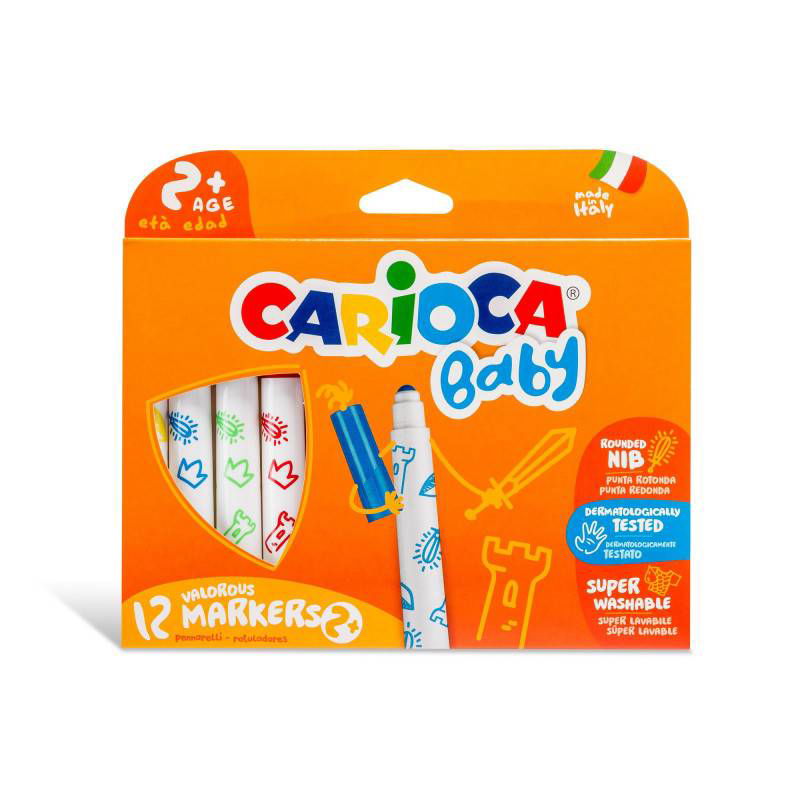 Carioca Baby Цветни Маркери 12 Цвята --- BebeMama