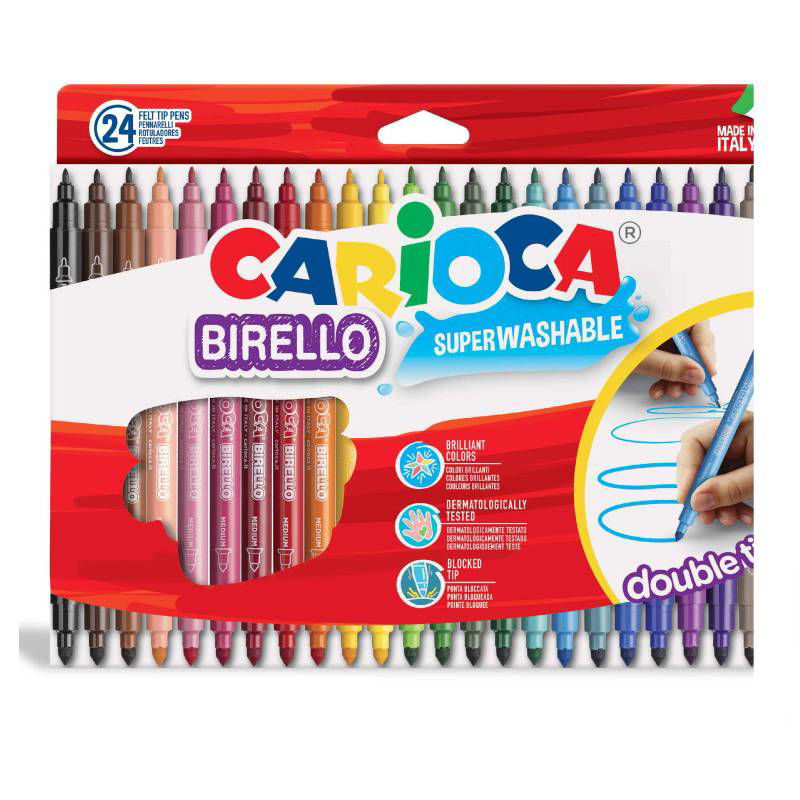 Carioca Birello Двувърхи Флумастери 24 Цвята --- BebeMama
