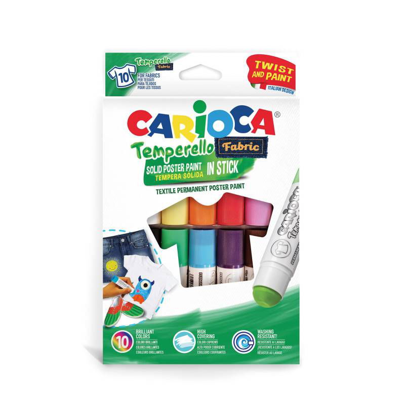 Carioca Fabric Сухи Темперни Бои За Текстил 10Бр --- BebeMama