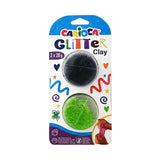 Carioca Glitter Бестящ Моделин 2X20Г Черен-Зелен --- BebeMama