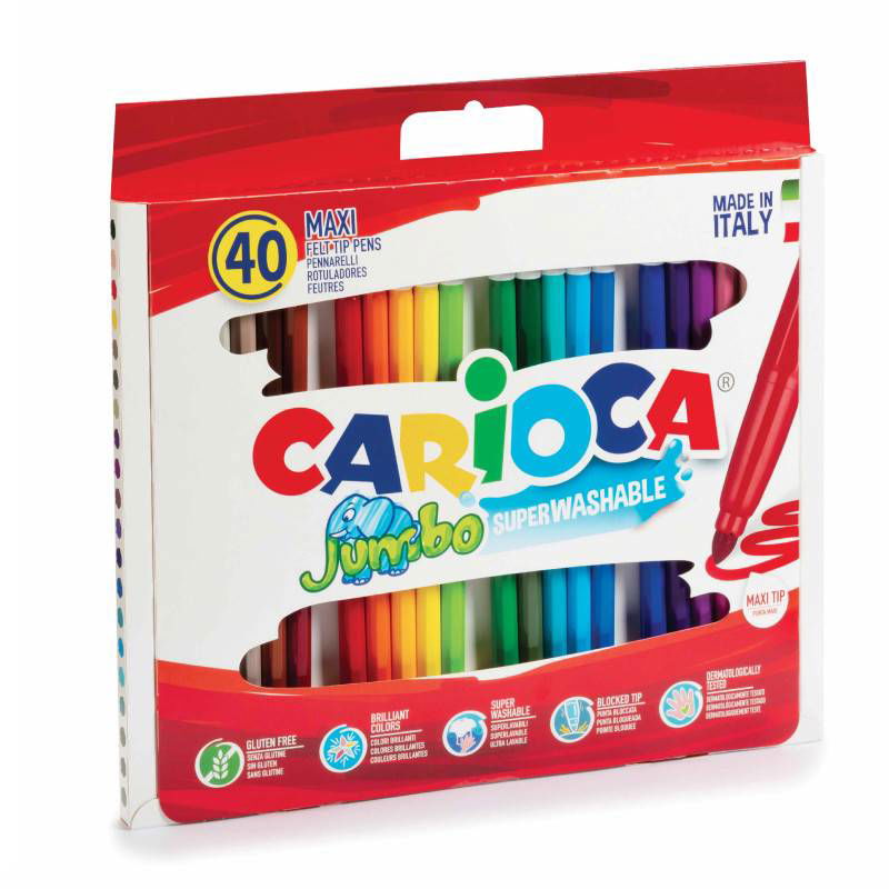 Carioca Jumbo Флумастери 40 Цвята --- BebeMama
