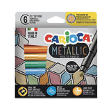 Carioca Metallic Маркери 6 Цвята --- BebeMama