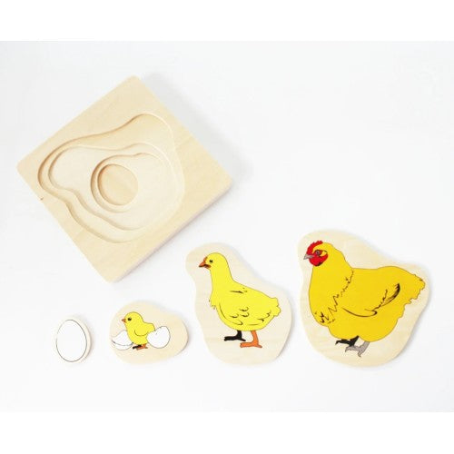 Многослоен Пъзел - Кръговратът На Живота - Кокошка - Занимателни Играчки - Smartbaby - BebeMama