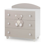 Peluche Choco Скрин 3Ч. Como Бял/Choco --- BebeMama