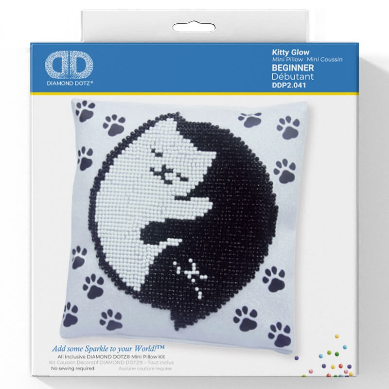 Диамантен Гоблен Възглавничка Kitty Glow Diamond Dotz
