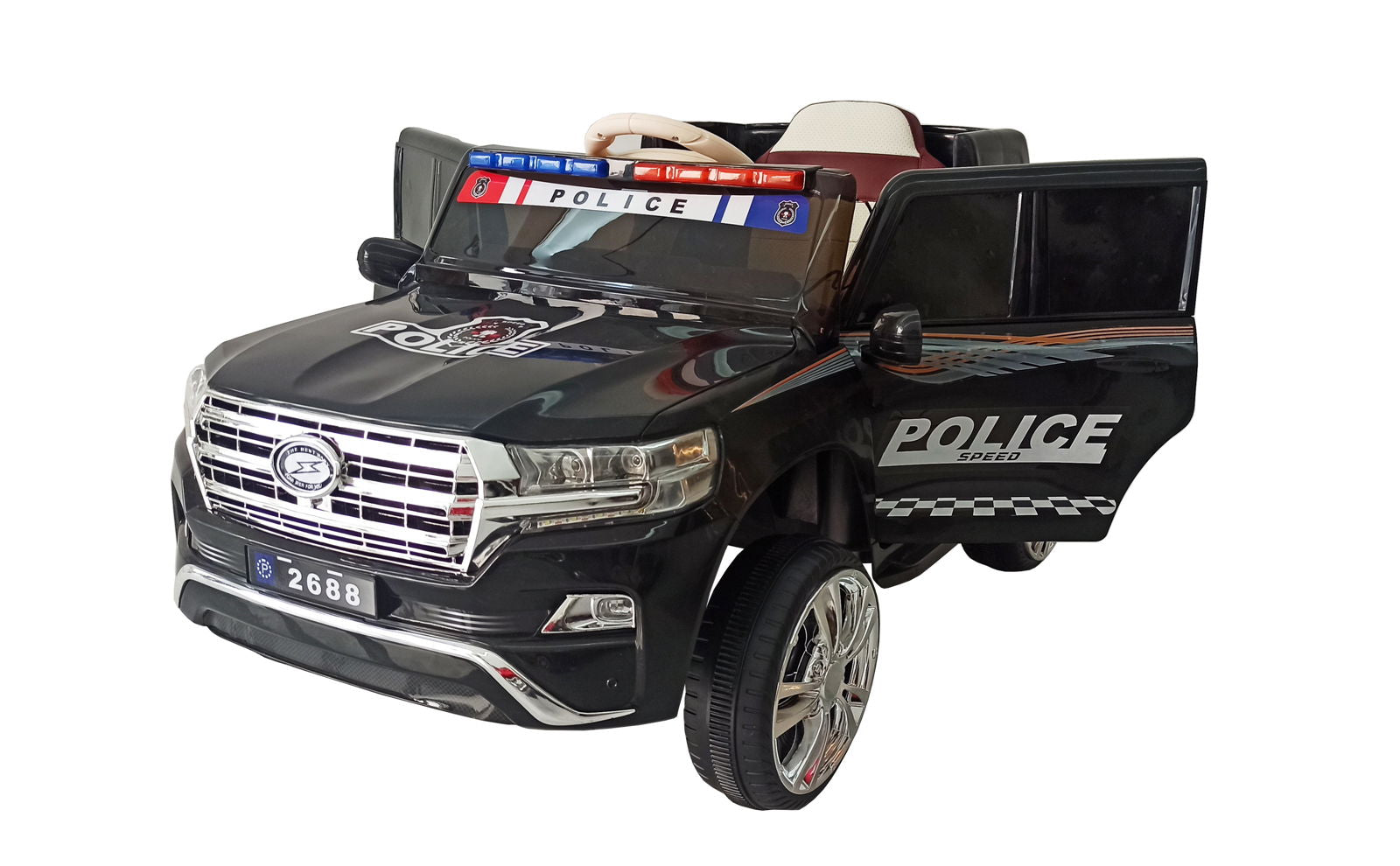 Eл Джипполиция Патрул Кож.Седалка Черен --- BebeMama