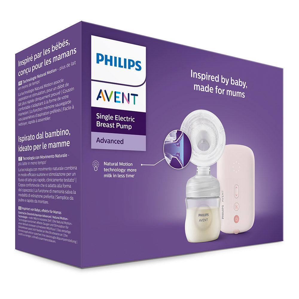 Електрическа Помпа Natural Motion Advanced Scf395 31 + 5 Бр. Торбички За Кърма Philips Avent
