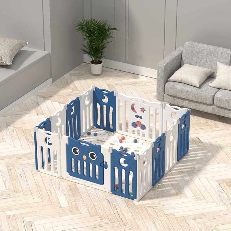 Бебешка Ограда За Безопасна Игра, Синьо Бухалче Feelkids