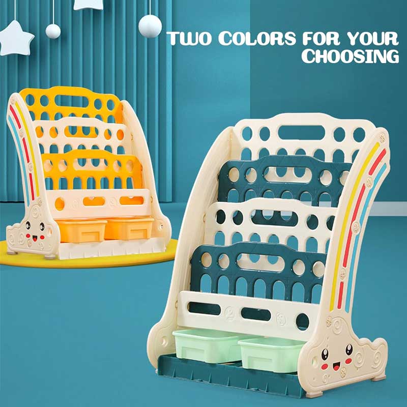 Комбинирана Детска Етажерка За Книги И Играчки Жълта Feelkids