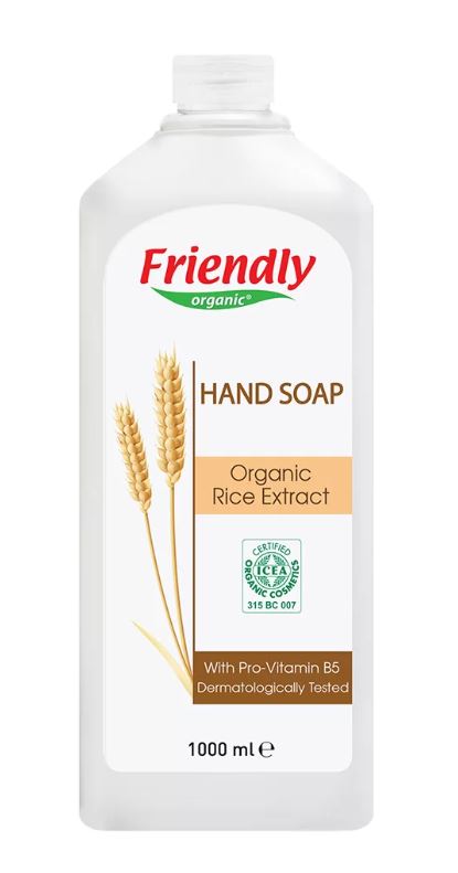 Натурален Сапун За Ръце С Екстракт От Органичен Ориз 1000 Мл - Козметика И Здраве - Friendly Organic - BebeMama