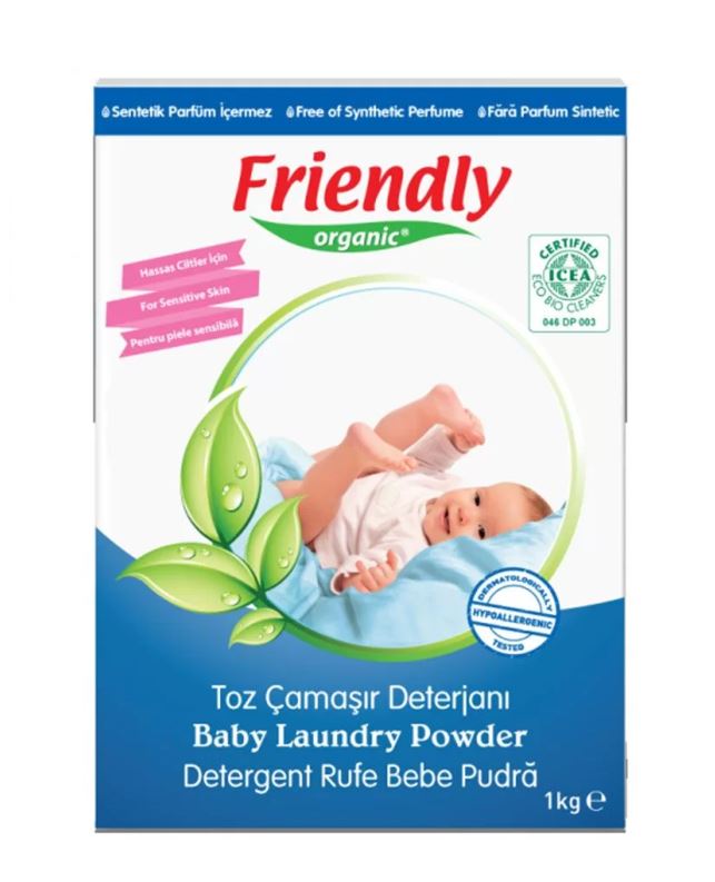Органичен Прах За Пране На Бебешки Дрехи 1000G - Перилни Препарати - Friendly Organic - BebeMama