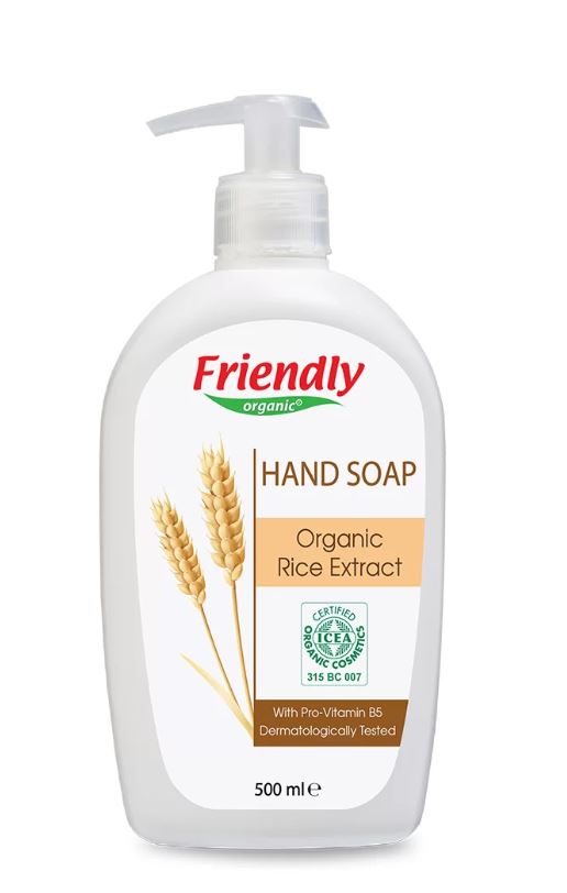 Натурален Сапун За Ръце С Екстракт От Органичен Ориз 500 Мл - Козметика И Здраве - Friendly Organic - BebeMama