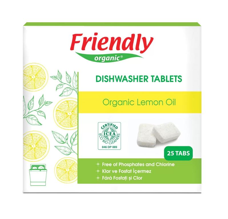 Препарат За Съдомиялна (Таблетки) Лимон - 25Бр./450Гр. - Препарати За Съдове - Friendly Organic - BebeMama