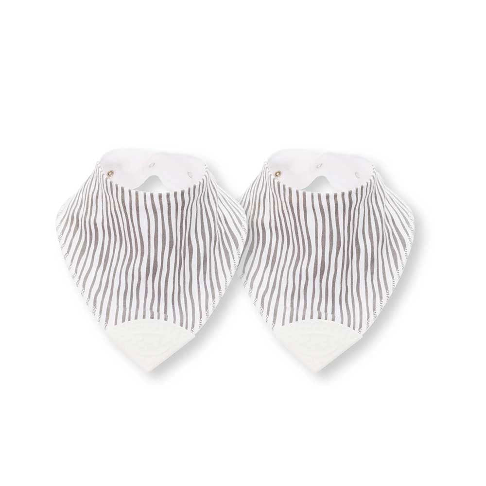 Fillikid Лигавник-Бандана С Чесалка 2 Бр. - Stripes Grey --- BebeMama