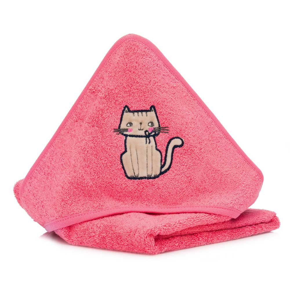 Fillikid Бебешка Хавлия С Качулка От Органичен Памук (75X75 См) - Coral Червен --- BebeMama