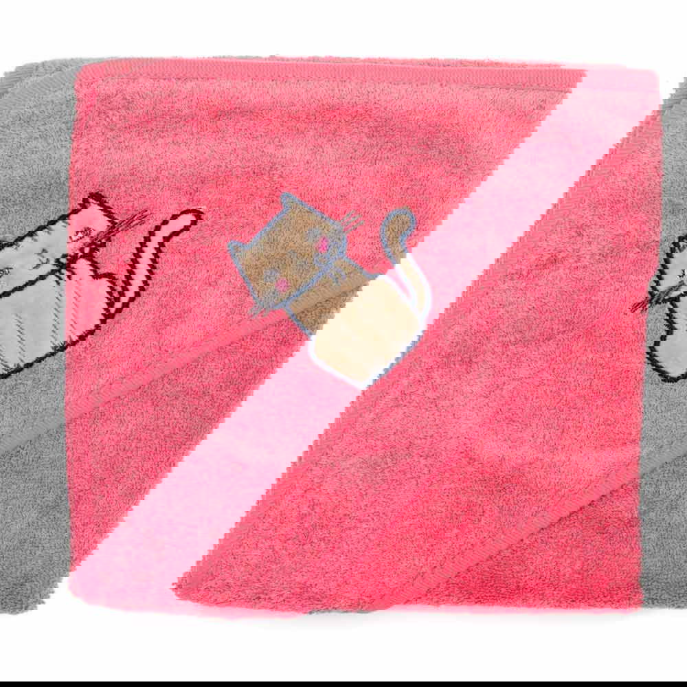 Fillikid Бебешка Хавлия С Качулка От Органичен Памук (75X75 См) - Coral Червен --- BebeMama