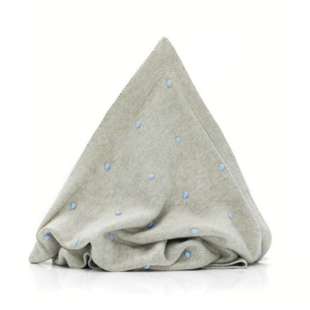 Fillikid Knitted Blanket Плетено Одеяло - 100% Памук (100X80 См) - Grey Син --- BebeMama