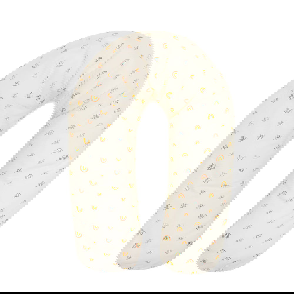 Fillikid Nursing Pillow Възглавница За Бременност И Кърмене С Памучен Калъф - 190 См - Rainbows Beige --- BebeMama