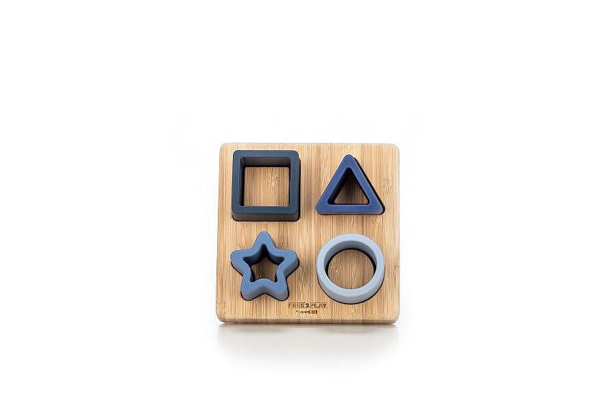 Free2Play Силиконови Формички С Дървена Дъска Сини --- BebeMama