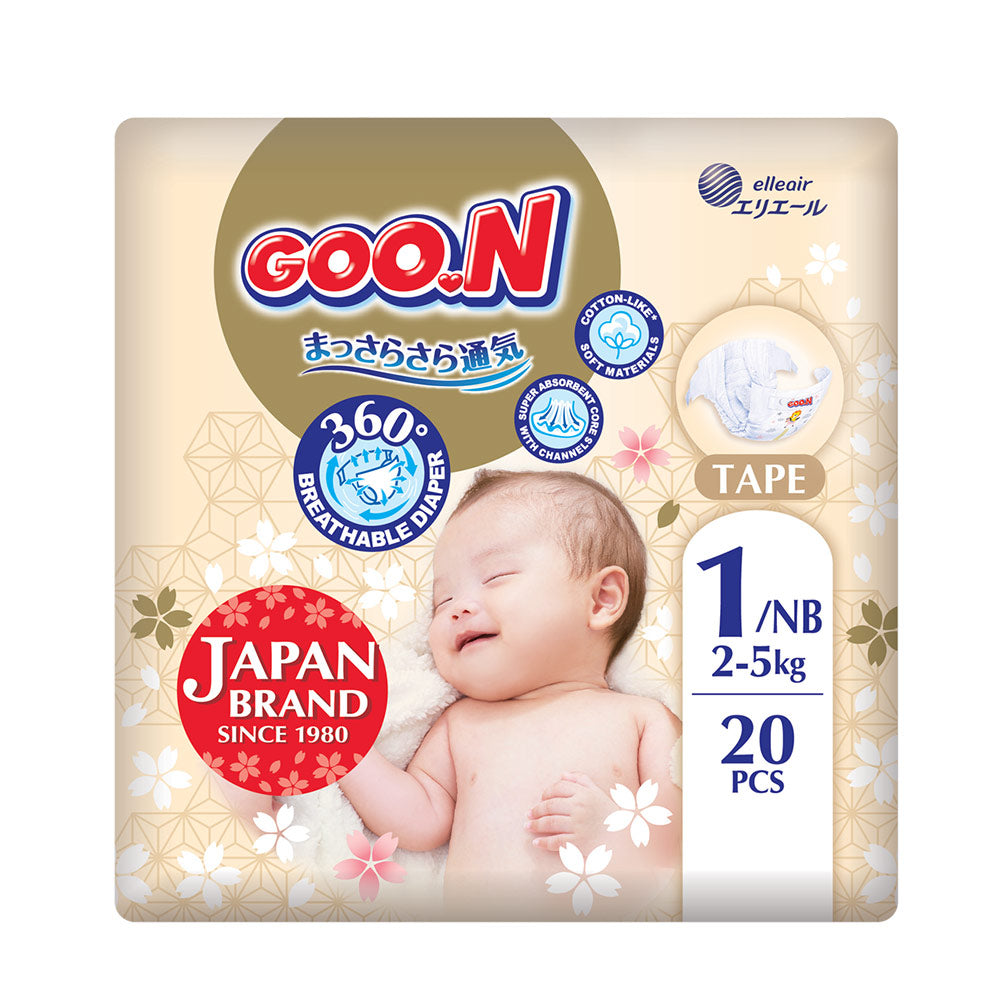 Goo.N Premium Soft Пелени Размер 1, Nb, 2-5Кг, 20 Бр.